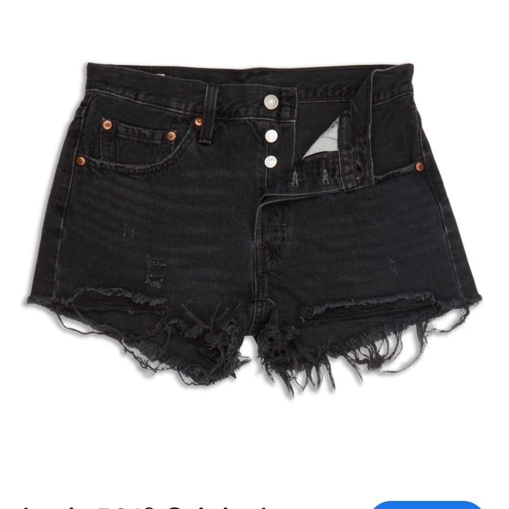 Levi’s 501 button fly shorts, black/dark gray,bought new, worn a few times sz 30